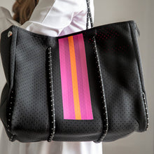 Load image into Gallery viewer, Black and Pink Stripe Tote