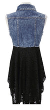 Load image into Gallery viewer, Denim Vest w/ Double Layered Lace