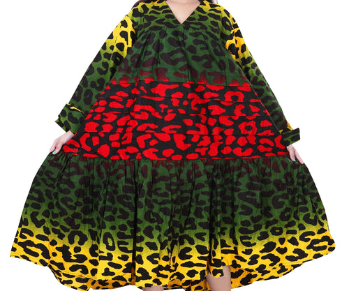 Tiered Midi Spotty Dress