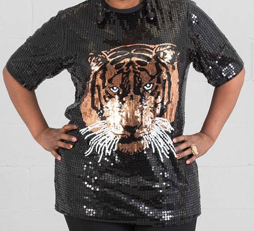 Sequin Tiger Top