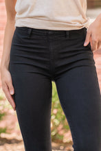 Load image into Gallery viewer, Black Hi-Rise Pull-On Super Flare Jeans