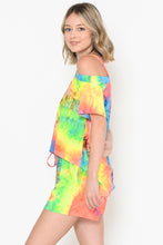 Load image into Gallery viewer, TIE DYE PRINT ONE SHOULDER TOP &amp; SHORTS SET