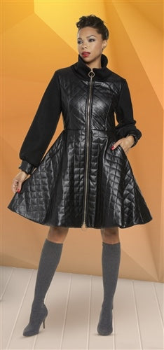 BLACK QUILTED COAT