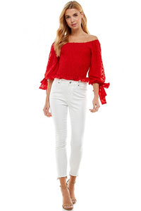 Off The Shoulder Bubble Sleeve Top