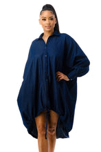 Load image into Gallery viewer, Oversize Shirt Denim Dress with Pockets