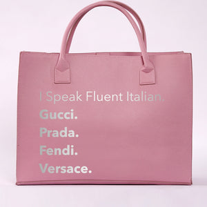 Dusty Pink Fluent Italian Tote