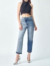 Load image into Gallery viewer, HIGH-RISE CROSSOVER TWO TONE JEANS