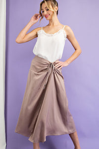 CINCHED MIDI SKIRT