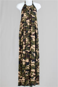 Halter Print Maxi Dress