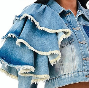 Love Me Crop Jean Jacket