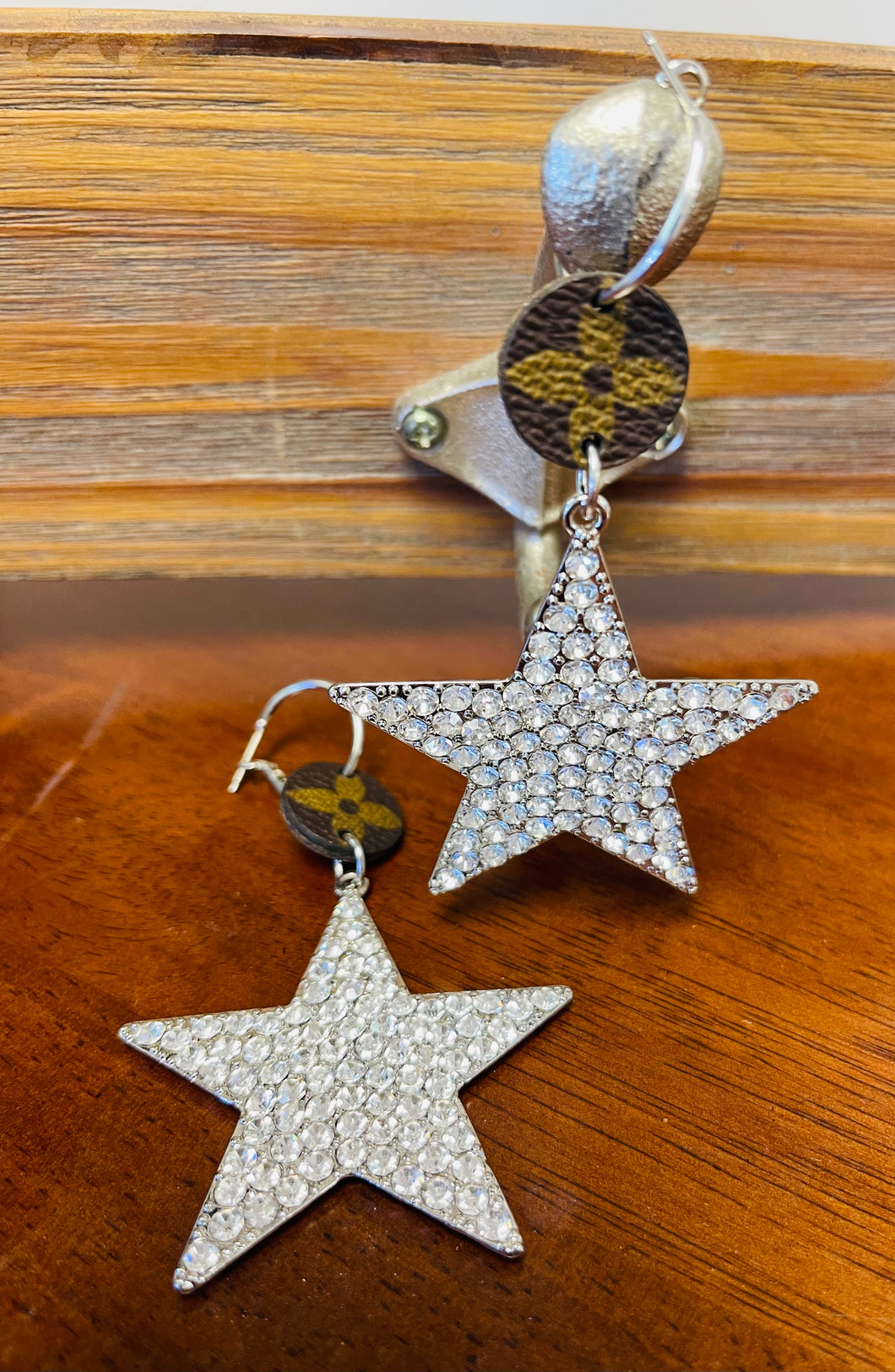 Upcycled Earrings Swarovski Star Crystals