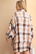 Load image into Gallery viewer, CORL BROWN PLAID YARN DYE OVERSIZED SHIRT DRESS