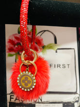 Load image into Gallery viewer, Upcycled Keychains with Fuzzy Ball