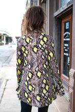 Load image into Gallery viewer, Snake Button Down Ruffle Tunic