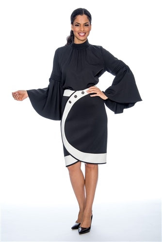 Flare Sleeve Back Zip Top