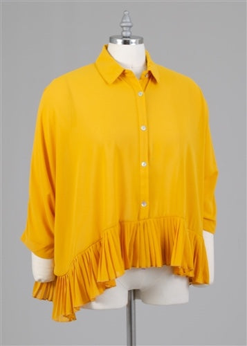 Sheer Ruffle Trim Top