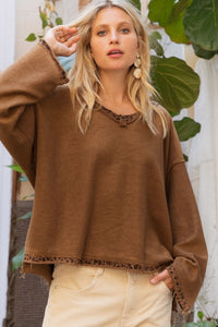 CHOCOLATE MULTI REVERSAL SWEATER