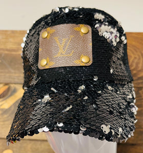 Sequin upcycled hats