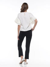 Load image into Gallery viewer, PLEATED SLEEVE METALLIC OFF WHITE TOP