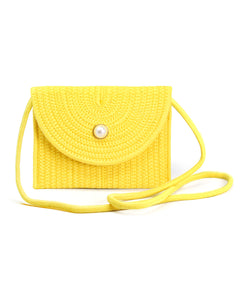 Solid Color Mini Straw Crossbody Bag