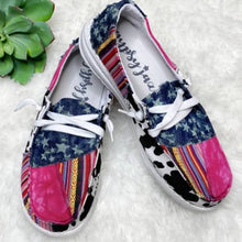 Load image into Gallery viewer, Cow Serape and Star Print Shoes