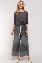 Load image into Gallery viewer, Charcoal Knot it Upside Knit Top