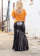 Load image into Gallery viewer, BLACK SEQUIN MAXI SKIRT