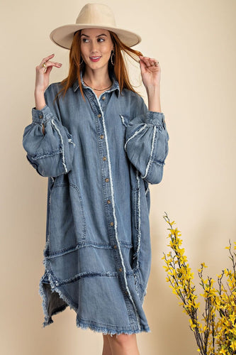 DENIM BUTTON DOWN DRESS