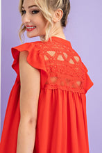 Load image into Gallery viewer, LACE TRIM BUTTON DOWN DRESS