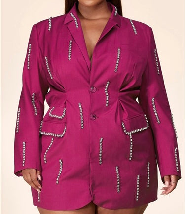 Rhinestone Dress Coat