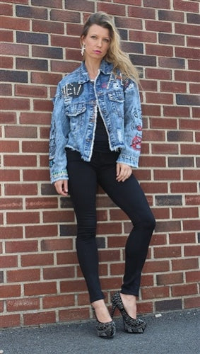 Graffiti Blue Jean Denim Jacket