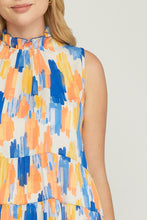 Load image into Gallery viewer, Printed mock neck sleeveless top