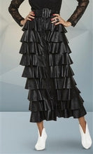 Load image into Gallery viewer, Black Belted Tiered Skirt