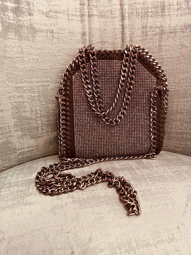 Bling crossbody bag with chain