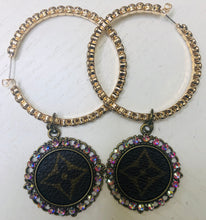 Load image into Gallery viewer, Upcycle Rhinestone Hoops