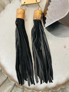 Leather Tassel Earrings