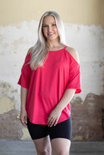 Load image into Gallery viewer, SHOULDER CUT OUT SHORT SLEEVE TEE