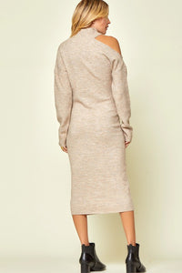 COLD SHOULDER KNIT DRESS