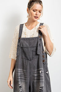 SANFORIZED WASHED DENIM OVERALLS