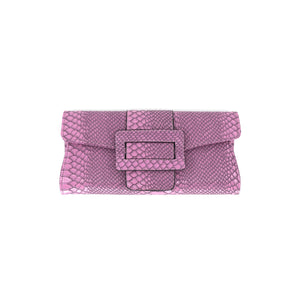 Animal Print Clutch with Buckle Flap