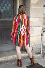 Load image into Gallery viewer, RED SERAPE BUTTON DOWN DRESS WITH SEQUIN POCKETS