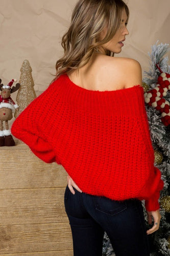 Off The Shoulder Long Sleeve Sweater