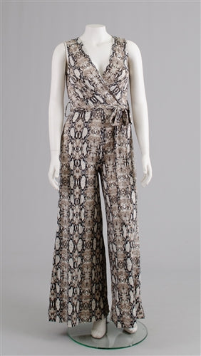 Sleeveless Jumpsuit Snake Print