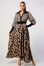 Load image into Gallery viewer, Multi Print Long Sleeve Maxi Dress