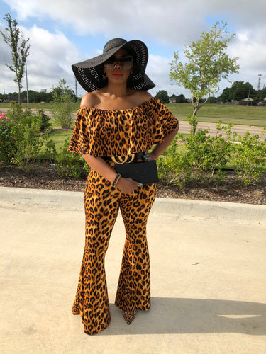 Leopard Off The Shoulder Jumpsuit