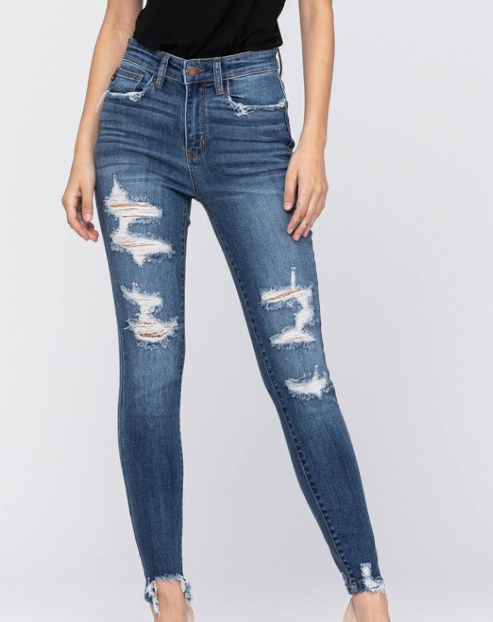 High Waist Destroyed Skinny