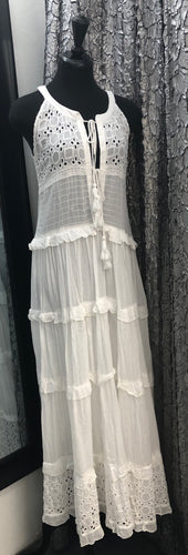 White Eyelit Maxi Dress