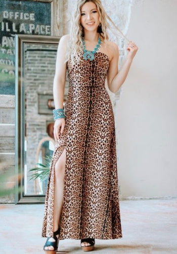 Print Cross-Back Maxi Dress