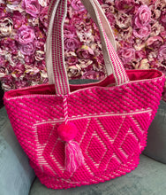 Load image into Gallery viewer, HOT PINK BOHO TOTE