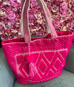 HOT PINK BOHO TOTE